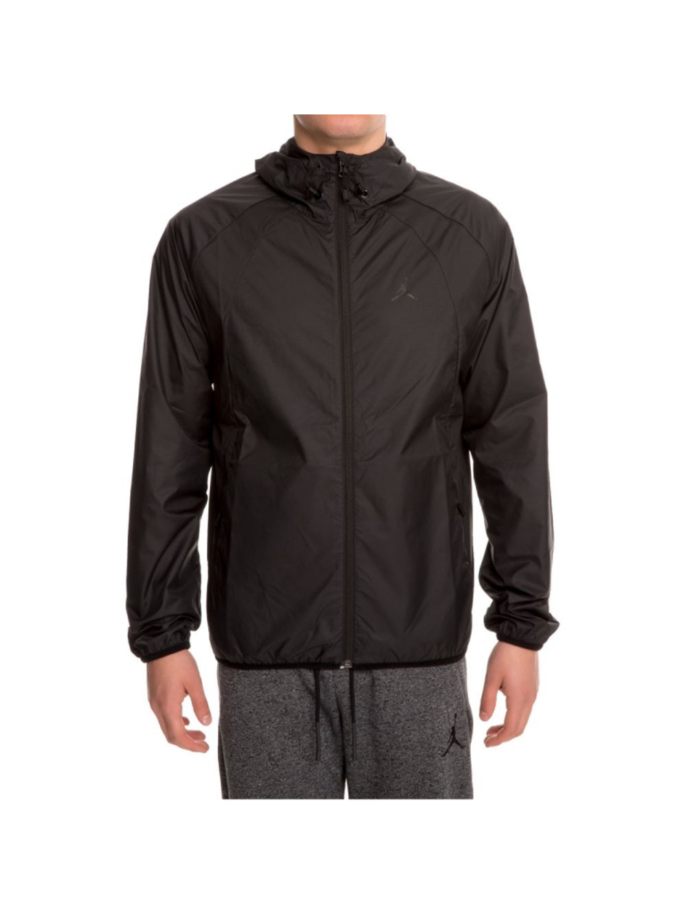 Nike Jordan wings windbreaker zip up hooded black jacket men’s small